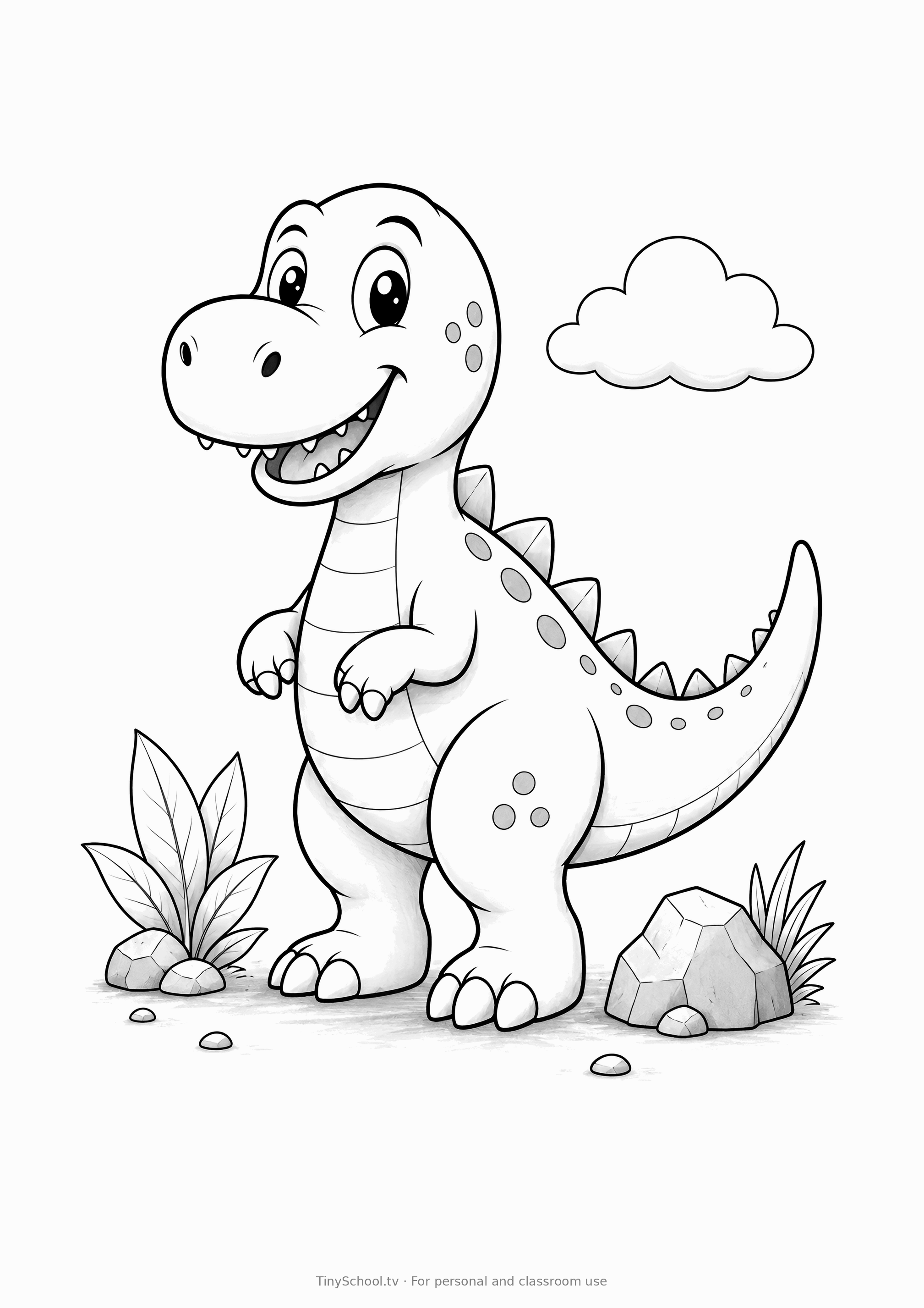 Färglägg dinosaurien (gråton)